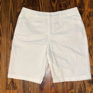 Croft & Barrow White Cotton Stretch Bermuda Shorts